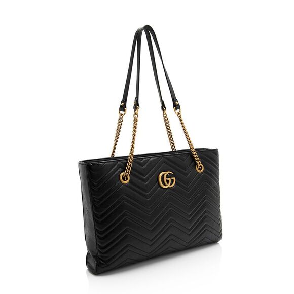 Gucci Matelasse Calfskin GG Marmont Medium Chain Tote - Picture 2 of 16